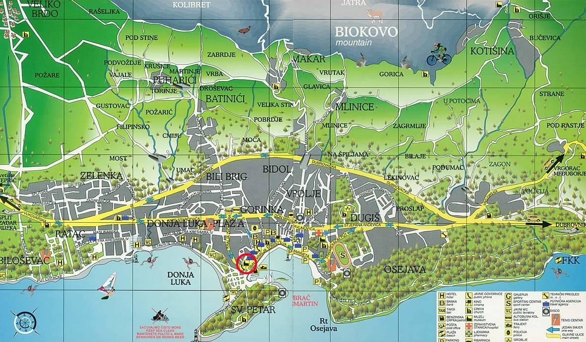 地図にマカルスカのクロアチア