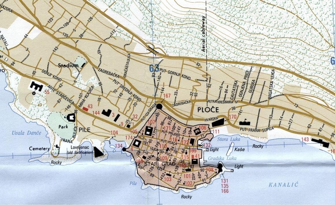地図のリエカのクロアチア