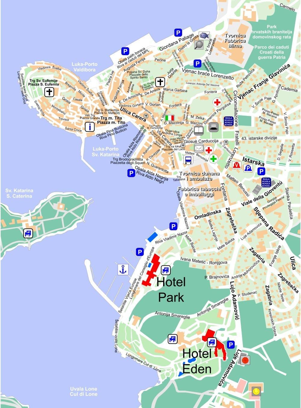 地図のロヴィニのクロアチア