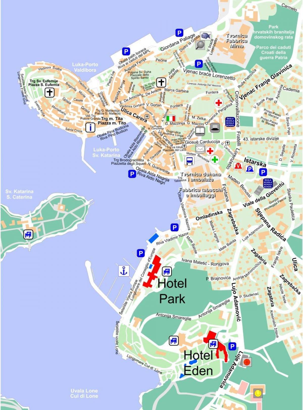 地図のロヴィニのクロアチア