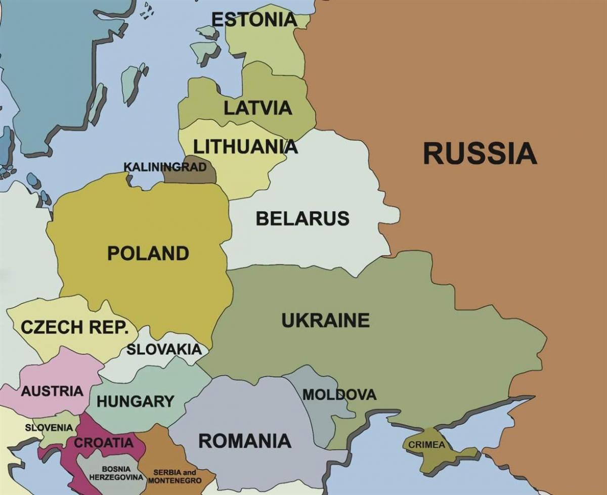 地図のクロアチアおよび近隣諸国