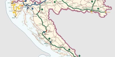 クロアチアの高速道路地図
