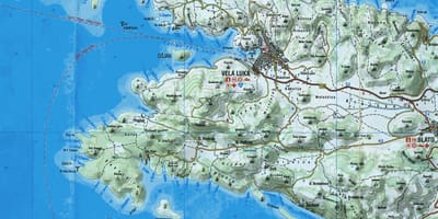 地図のコルチュラクロアチア