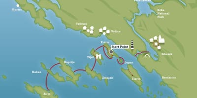 アドリア海の海岸にクロアチアの地図