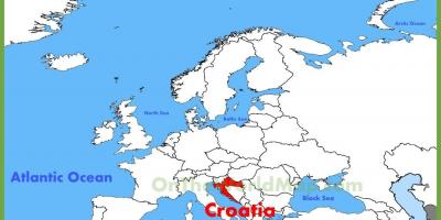 クロアチアの場所が世界の地図