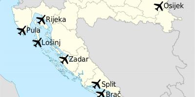 地図クロアチアの空港を表示