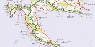 詳細な道路地図のクロアチア
