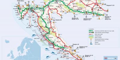 地図クロアチアの列車